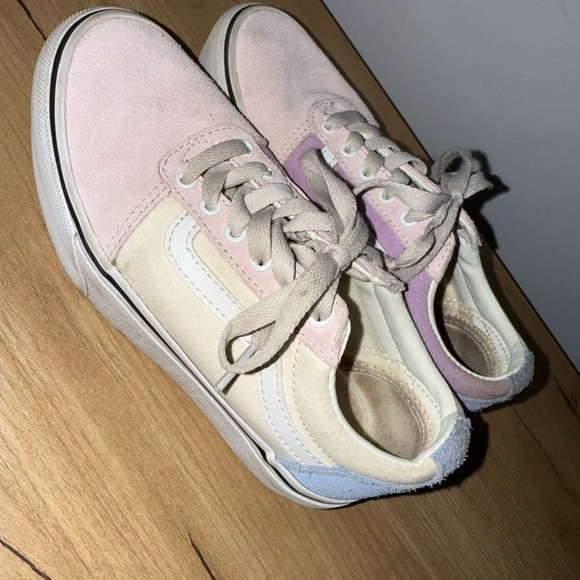 Vans Ward Girls' Platform Shoes Size 1 Pink Light Blue‎ Lavender L - Picture 4 of 7
